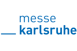 Messe Karlsruhe Logo in blau